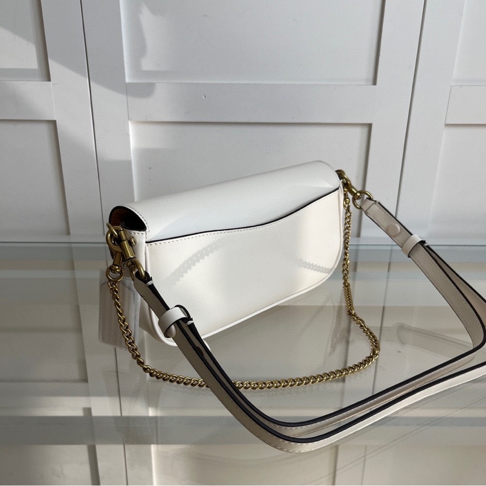 Coach Cream Leather Crossbody with Gold 'C' Accent - Picture 7 of 8